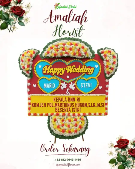 Papan Bunga Pernikahan Bunderan
